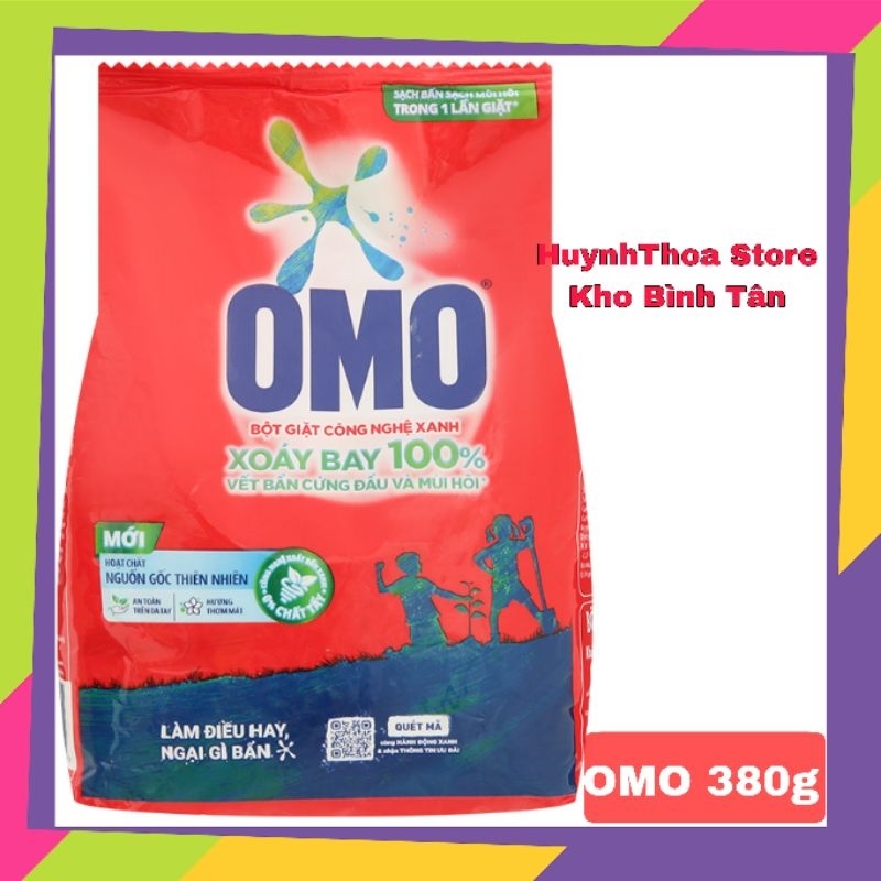 [có sỉ từ 10 gói] _ Bột giặt OMO công nghệ giặt xanh Túi 380g
