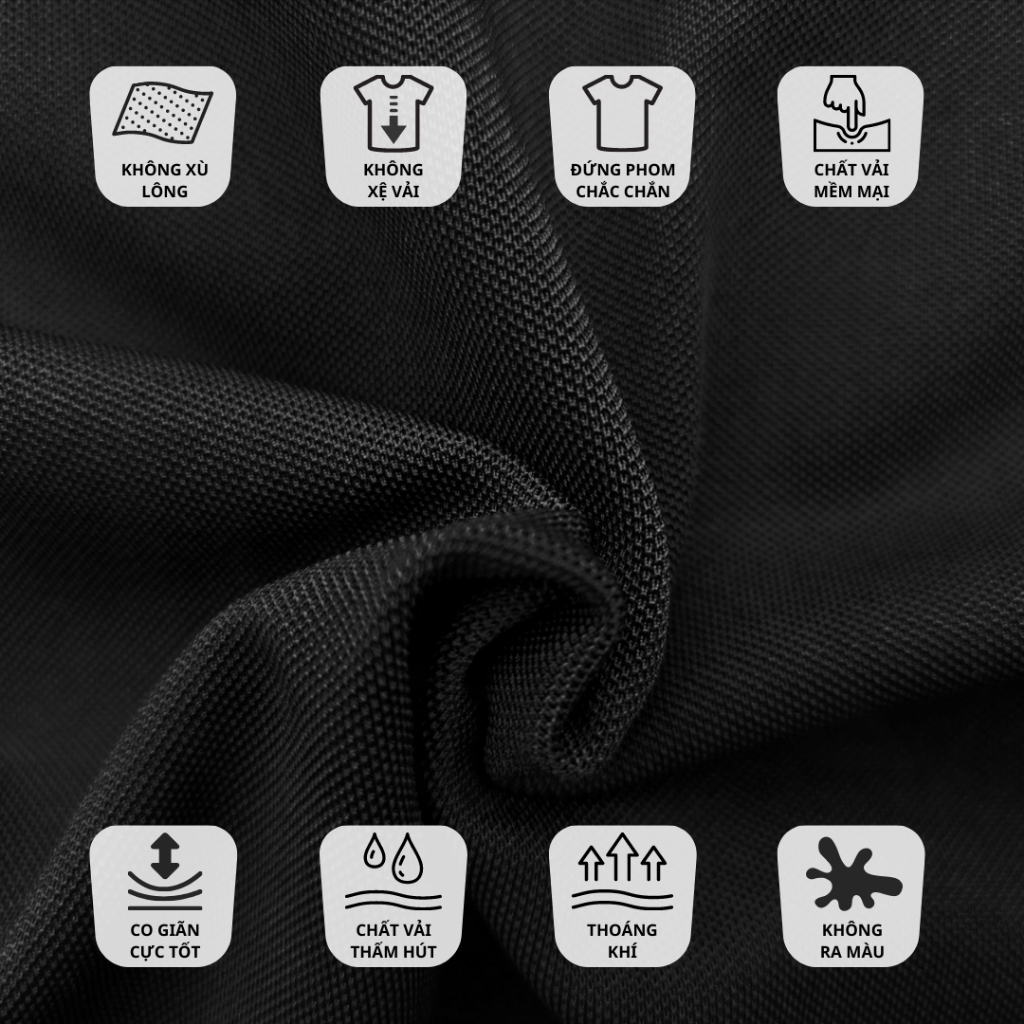 Áo polo nam ngắn tay cao cấp chất cá sấu dày dặn, co giãn chi tiết thêu nổi bật, tinh tế phong cách sang trọng