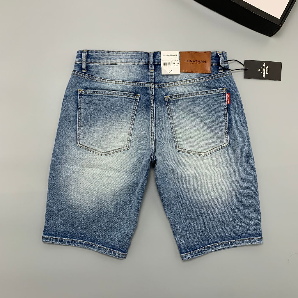 Quần Short Jeans Nam Xanh Sáng Mài JONATHAN QJ067 vải denim cao cấp co dãn nhẹ 4 chiều, form dáng chuẩn đẹp, trẻ trung