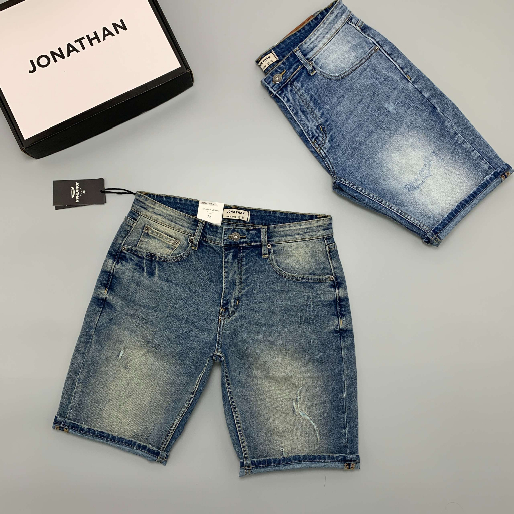 Quần Short Jeans Nam Xanh Bụi Mài JONATHAN QJ068 vải denim cao cấp co dãn nhẹ 4 chiều, form dáng chuẩn đẹp, trẻ trung
