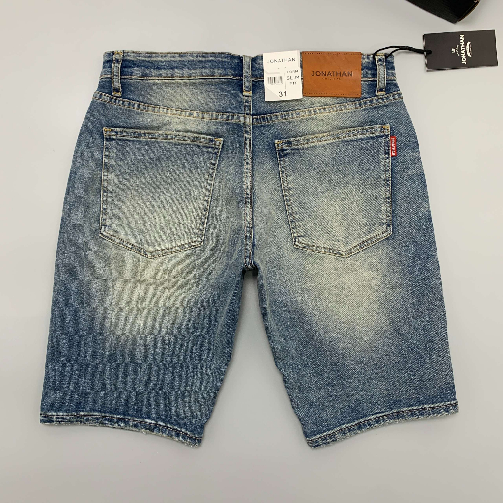 Quần Short Jeans Nam Xanh Bụi Mài JONATHAN QJ068 vải denim cao cấp co dãn nhẹ 4 chiều, form dáng chuẩn đẹp, trẻ trung