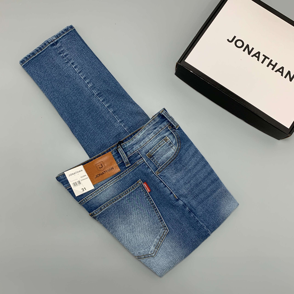 Quần jean nam xanh basic ống đứng JONATHAN QJ061 vải denim cao cấp co giãn nhẹ,  form dáng chuẩn đẹp, trẻ trung, hottre