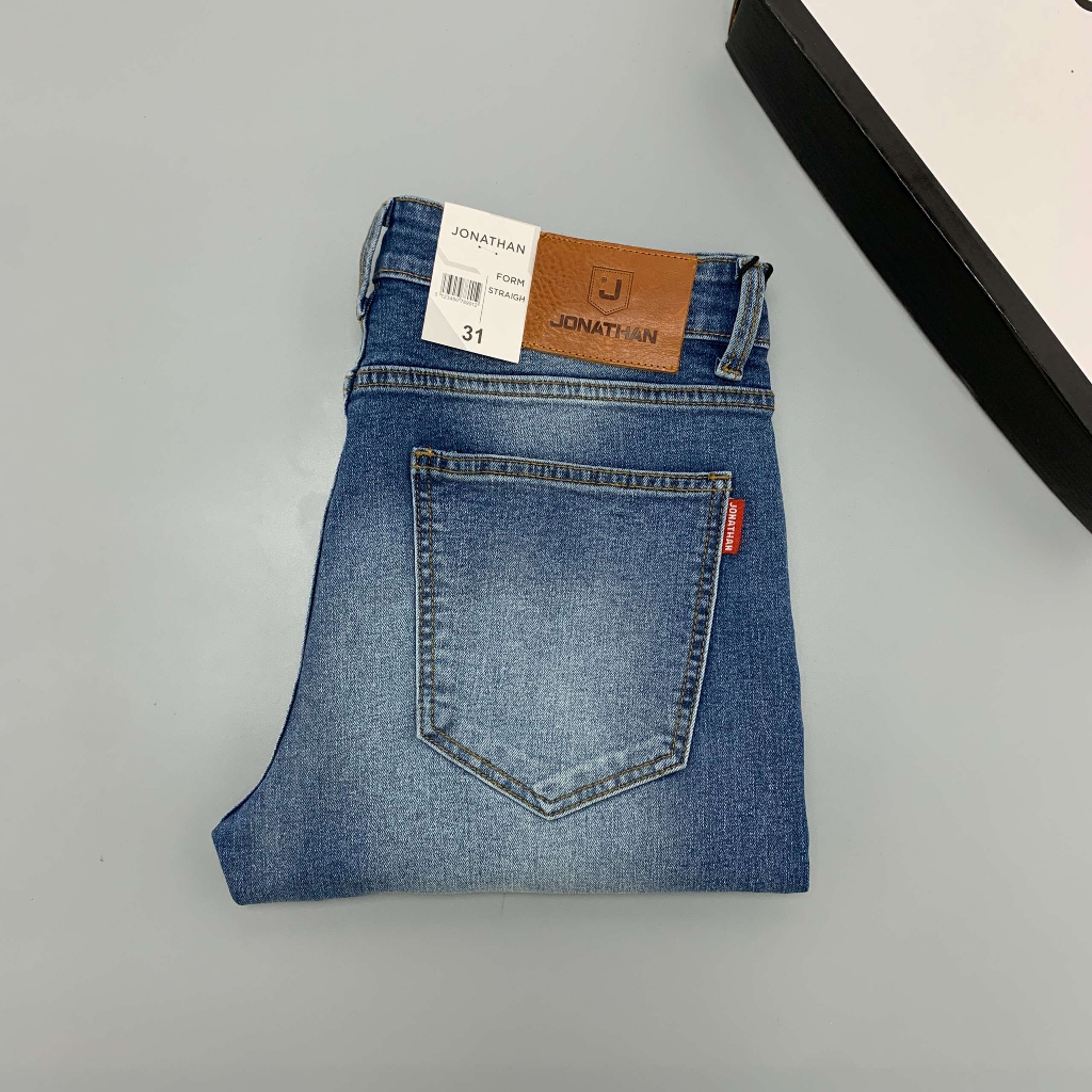 Quần jean nam xanh basic ống đứng JONATHAN QJ061 vải denim cao cấp co giãn nhẹ,  form dáng chuẩn đẹp, trẻ trung, hottre