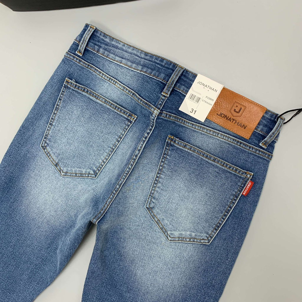 Quần jean nam xanh basic ống đứng JONATHAN QJ061 vải denim cao cấp co giãn nhẹ,  form dáng chuẩn đẹp, trẻ trung, hottre