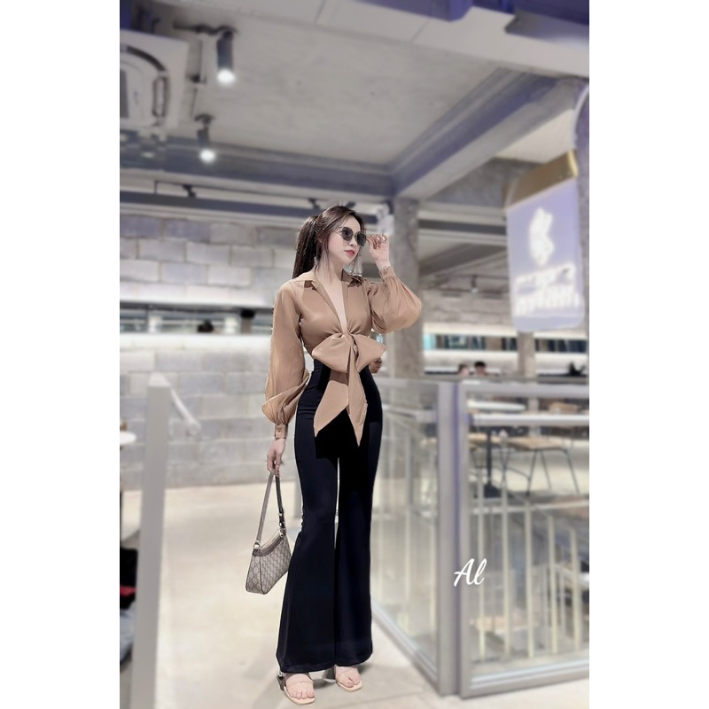 Siêu phẩm áo sơ mi thắt nơ