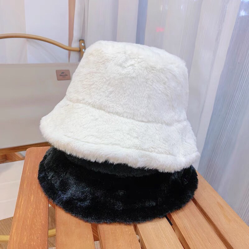Mũ Bucket Lông Thú Nhân Tạo Ấm Áp Thời Trang Mùa Đông Girlystore Có Sẵn