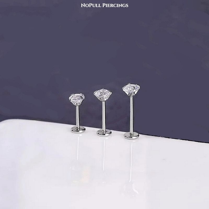KHUYÊN MŨI ĐÍNH ĐÁ - Khuyên mũi đá trấu (Thân 0.8mm) - Khuyên mũi có chốt - Khuyên thép y tế - Khuyên Mũi Đá Trấu