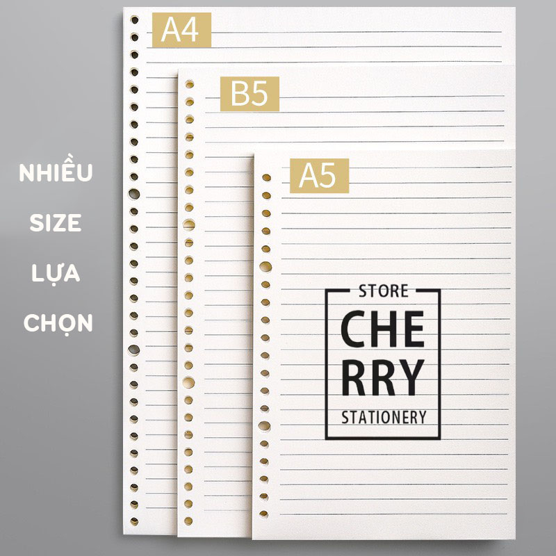 Ruột sổ còng giấy refill A5 B5 A4 20- 30 lỗ sổ còng giấy refill caro kẻ ngang sổ planner bullet journal-GGC-GRF01