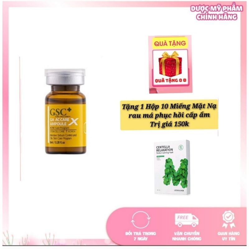 Tế bào gốc xử lý mụn GSC+ Ga Ac Care Ampoule X 8ml, ngăn ngừa mụn nuôi dưỡng phục hồi da
