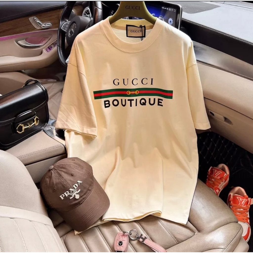 Áo Thun Gucci Boutique Form Rộng Tay Lỡ Vải Cotton 100% , Áo Phông Tay Lỡ Unisex Nam Nữ