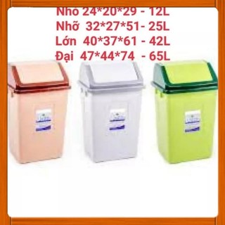 Thùng rác lật nhựa DUY TÂN các cỡ 12L/25L 42L/65Lcác cỡ