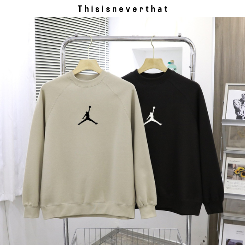 Áo Sweater Jordan Nỉ Lót Bông tay dài form rộng Nam Nữ Unisex