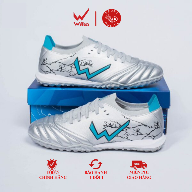 Giày đá bóng Wika Thunder lưỡi gà liền, cổ chun ôm chân, đệm gót chống xước mới nhất