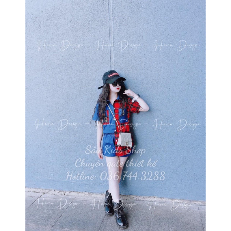 SET ÁO SOMI JEANS GIẤY MĨ KẺ THÔ MỀM PHỐI QUẦN JEANS GIẤY MỀM