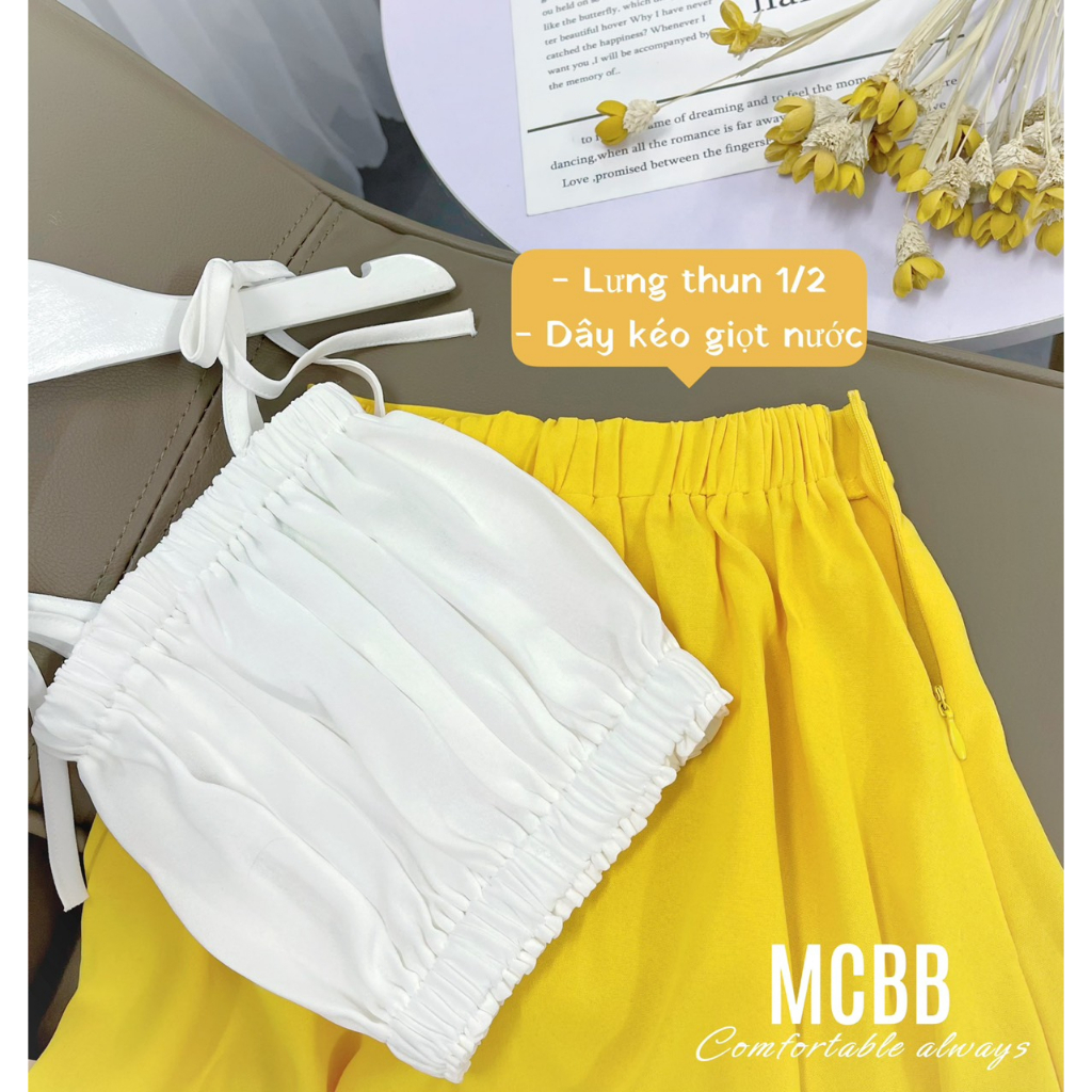 Mcbb 23-47 kg set áo croptop chân váy dài midi áo 2 dây bé gái váy cho bé gái đầm trẻ em bộ đồ bé gái đi biển mùa hè nữ