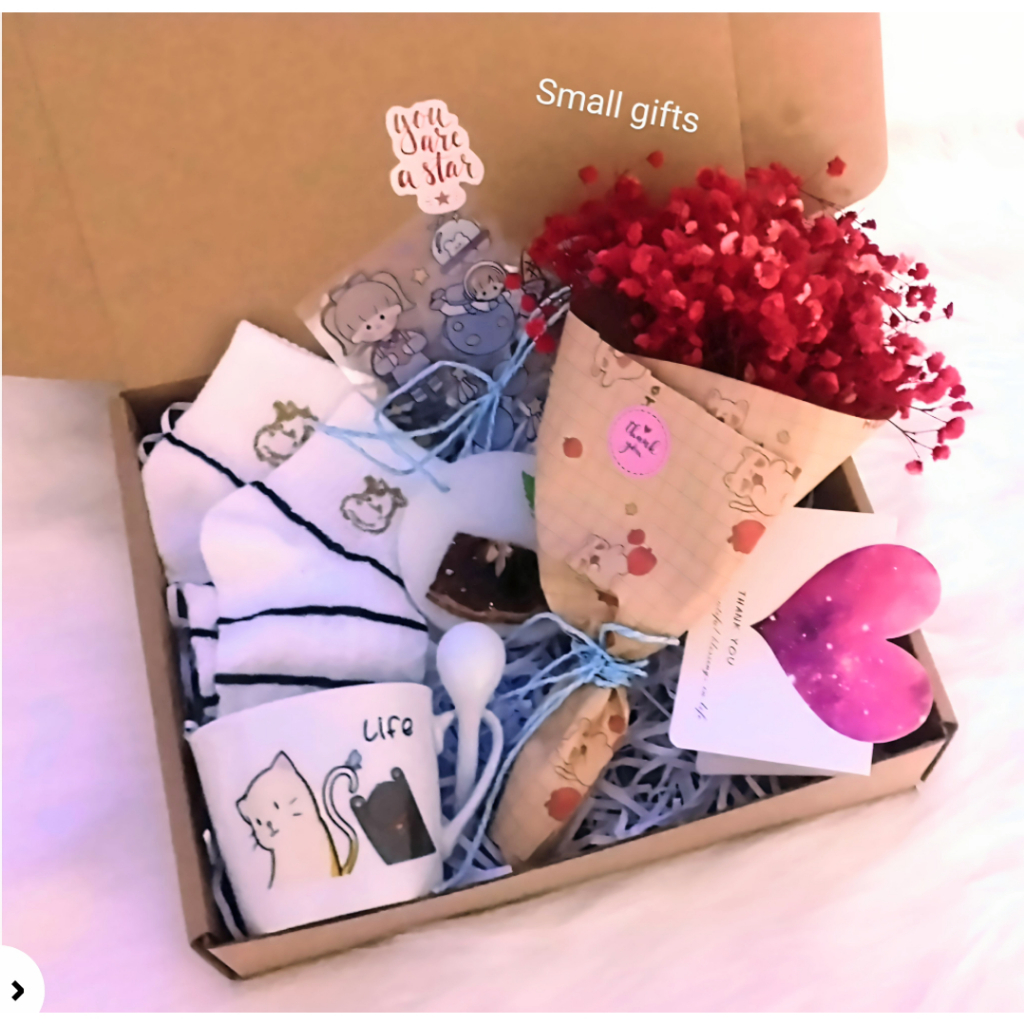 Set quà tặng Gift Box với bình giữ nhiệt, ly thủy tinh và sáp thơm handmade cho bạn gái, bạn bè và người thân