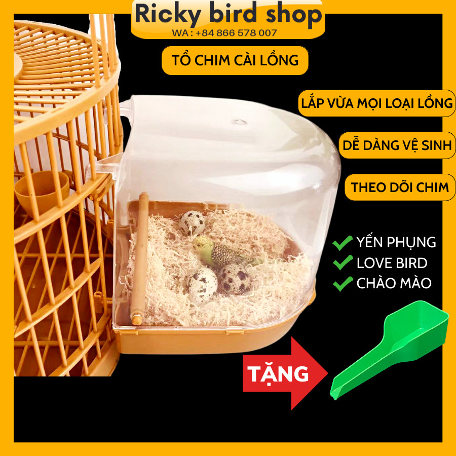 Tổ chim sinh sản, tổ chim yến phụng, chào mào cài lồng tiện lợi - Cài vừa các loại lồng sắt, nhựa, vuông, tròn