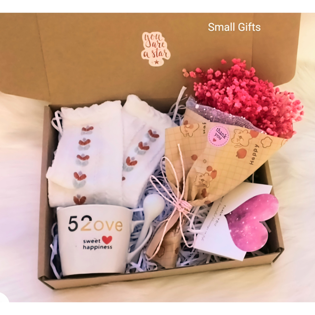 Set quà tặng Gift Box với bình giữ nhiệt, ly thủy tinh và sáp thơm handmade cho bạn gái, bạn bè và người thân