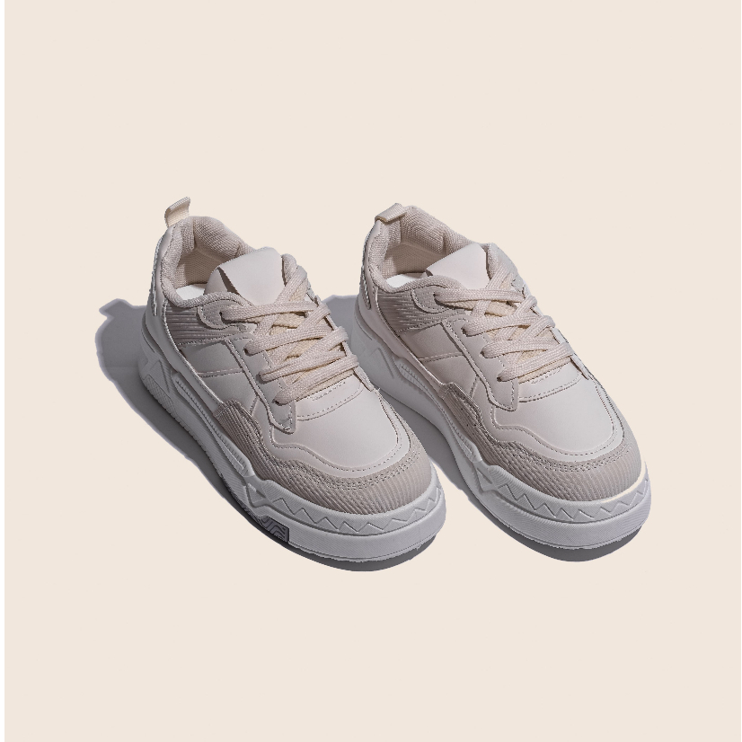 Giày Sneaker Đế Cao Nữ Thể Thao Da Mềm Êm Màu Trắng Xanh Hồng Thời Trang Mới Nhất GiayBOM GB CLassics B2027