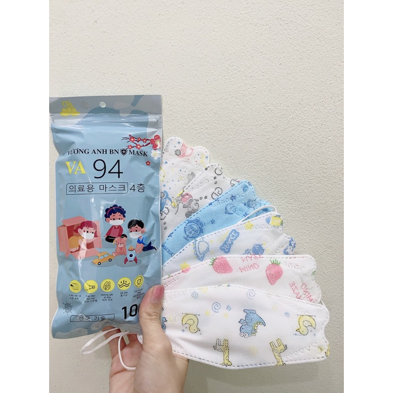 combo 100 chiếc khẩu trang trẻ em kf94 (Dành cho bé từ 4-10t)