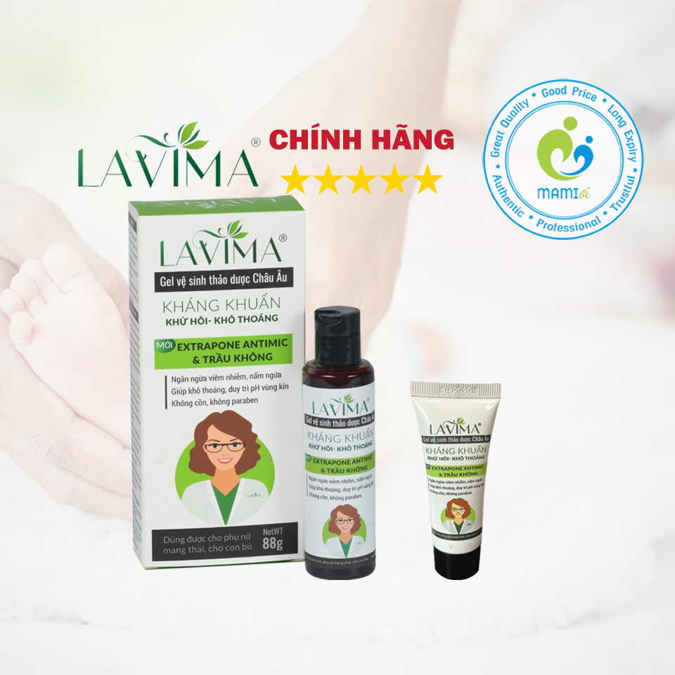 Gel rửa phụ khoa dạng dung dịch vệ sinh phụ nữ Lavima từ 8 thảo dược công nghệ Châu Âu (Chai 88g/ Tuýp 20g), Việt Nam