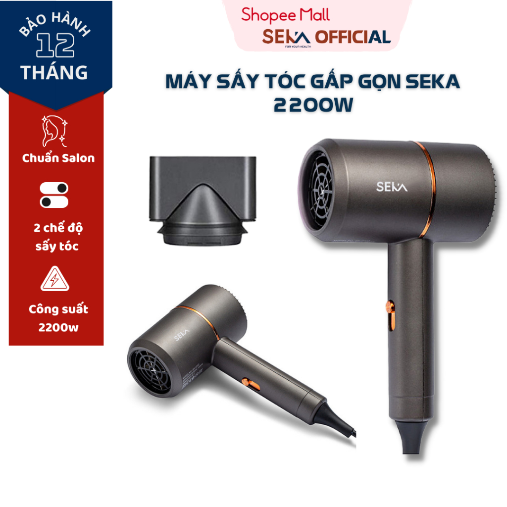 Máy sấy tóc tạo kiểu, máy sấy tóc 2 chế độ chính hãng SEKA - Bảo hành 12 tháng