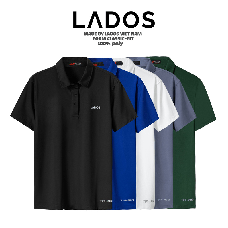Áo thun polo nam thể thao LADOS - 9080 có cổ bẻ, vải thun lạnh, phông rộng