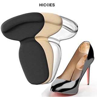 2 Miếng lót giày chữ T - HICKIES chống rộng, tuột gót, trầy gót chân, có sẵn keo dán cho nam nữ, đủ màu Đen/Da/Silicon