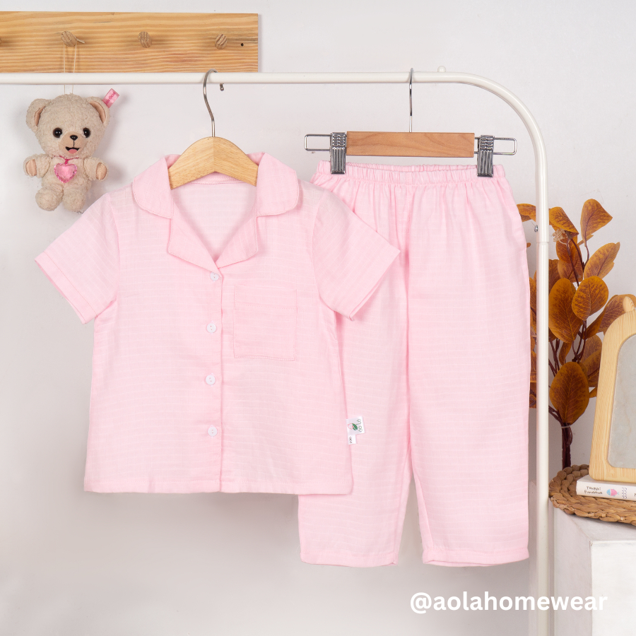 Pijama bé trai tay ngắn quần dài vải xô cotton Áo Lá Homewear A029, bộ ngủ bé trai