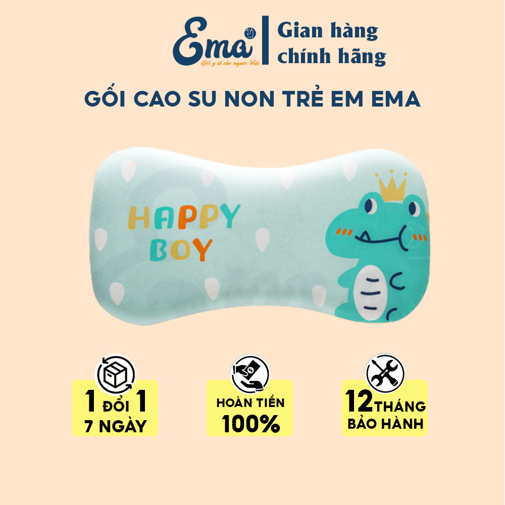 Gối cao su non trẻ em thiết kế công thái học cho bé từ 1-6 tuổi - Hàng cao cấp với ruột gối đục lỗ thoáng khí