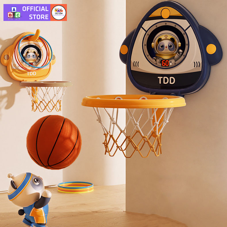 Bóng Rổ Treo Tường Basket Ball Broad Cho Bé Hình Phi Hành Gia Dễ Thương Tặng Kèm Bóng ,Vòng, Bảng Đếm Cảm Ứng