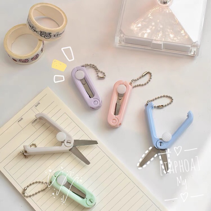 Kéo mini gấp gọn an toàn thủ công tiện lợi có thể mang theo