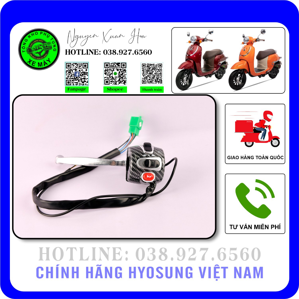 Cùm công tắc Giorno 50cc/ Crea 50cc/ Today 50cc/ HSV1/ HSV2/ HSV3 (Bên tay trái/ Bên còi)