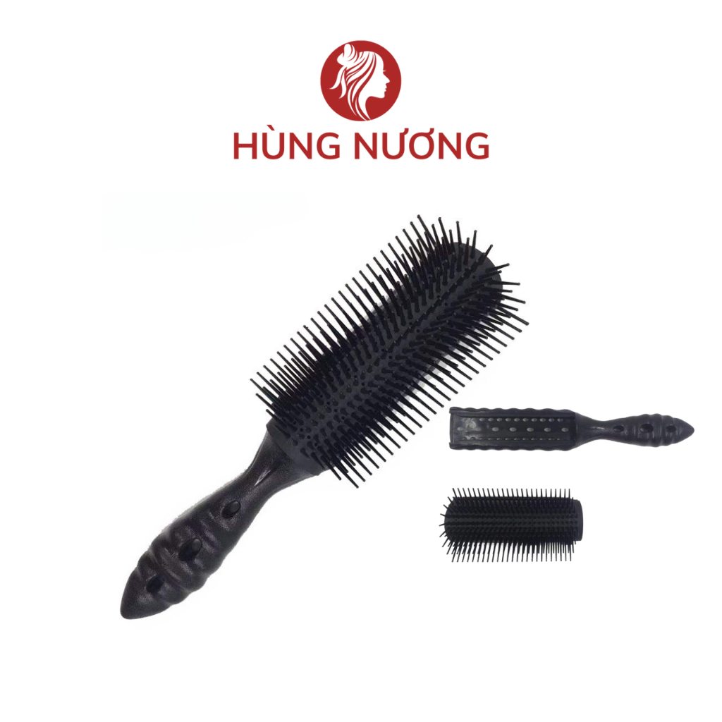 Lược chải tóc mượt PuLuom đen xịn  dễ tạo kiểu tóc khi sấy tóc