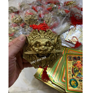 Mặt Hổ Phù vật phẩm phong thuỷ bằng đồng nguyên chất Hổ phù hoá sát bằng đồng vàng nguyên chất