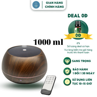 Máy xông tinh dầu,máy khuếch tán tinh dầu cao cấp dung Tích Lớn 1000Ml Có Đèn Led 7 Màu Tích Hợp Loa Bluetooth Nghe Nhạc