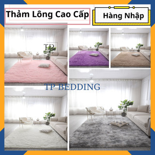Thảm lông trải sàn hàng nhập, thảm lông trải sàn phòng ngủ 1 màu đầy đủ kích thước