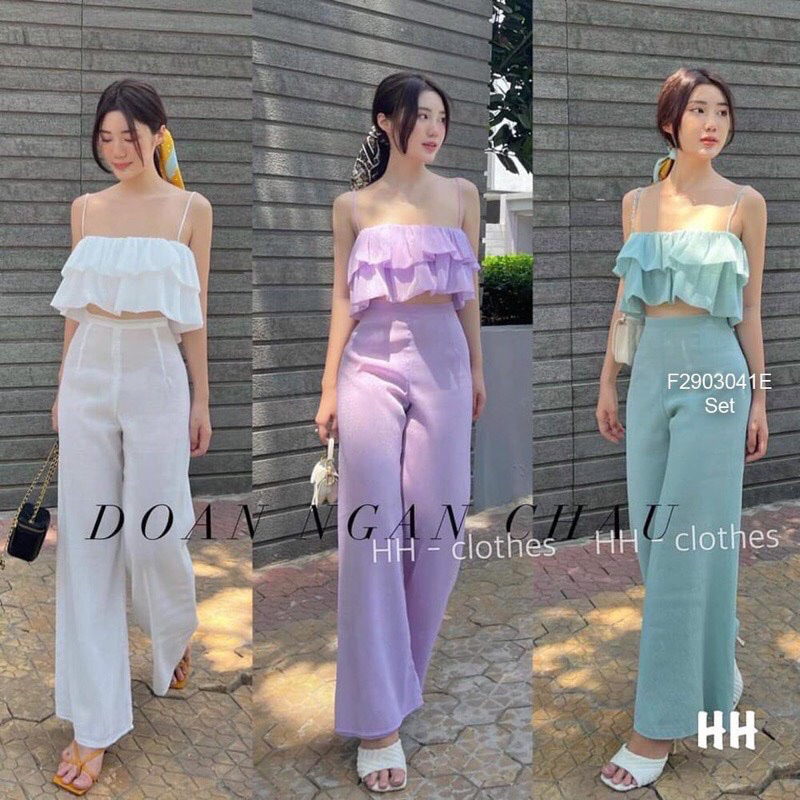 [ 𝐅𝐑𝐄𝐄 𝐒𝐇𝐈𝐏 ]  Siêu phẩm sét dây bèo tầng mix quần ống siêu đẹp Chất đũi nhăn  qc mềm mát  Mặc đi đâu cũng xinh nè