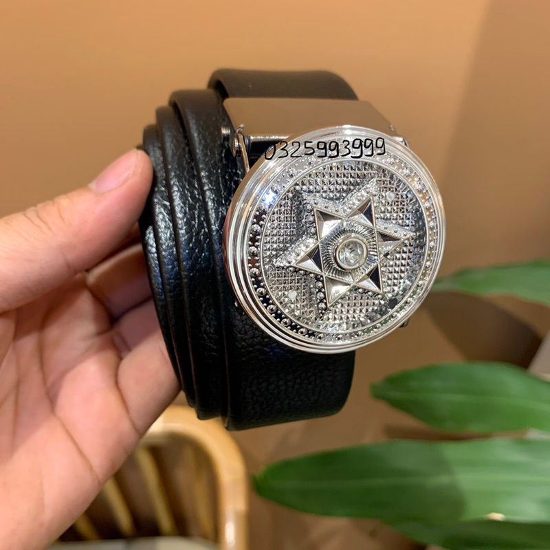 Thắt lưng nam mặt xoay 360, Dây lưng thời trang mặt bạc