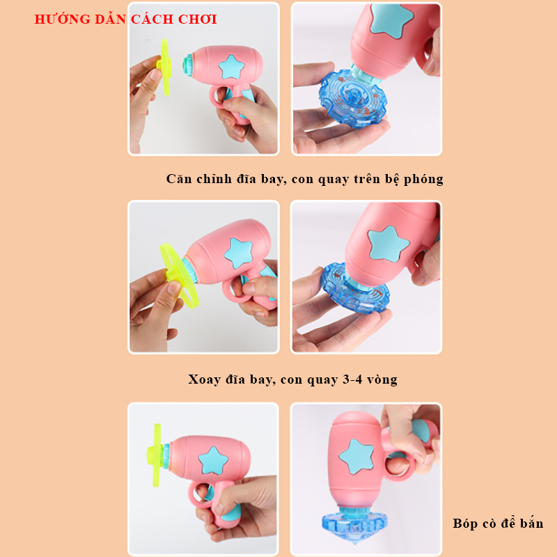Đồ chơi hót Tiktok súng bắn chong chóng và con quay phát sáng cho bé, đồ chơi trẻ em giảm xả stress đồ chơi vận động