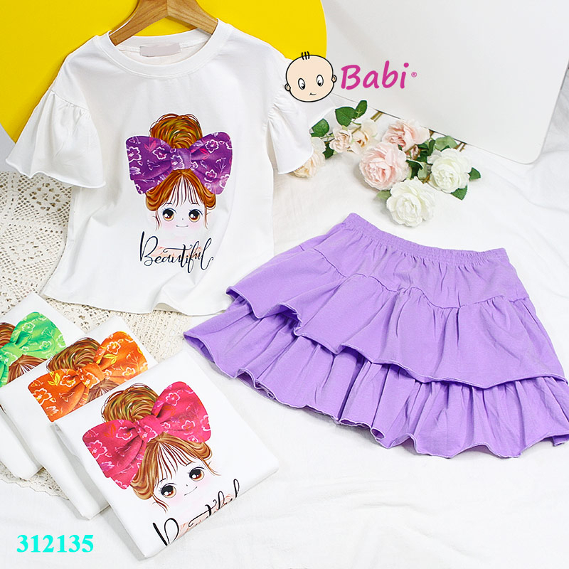 Set Váy Bé Gái Size Đại 23-45kg, Set Áo Mix Chân Váy tầng Xòe Liền Quần Thời Trang Hàn Quốc Dành Cho bé Gái