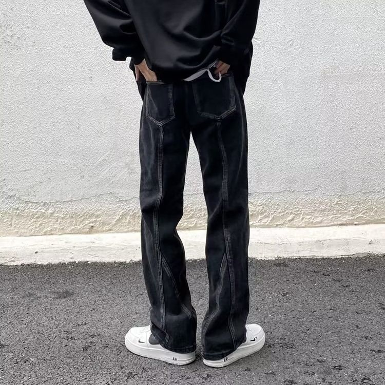 Quần jean ống suông DUSTYSTUDIO mix nhiều mảnh