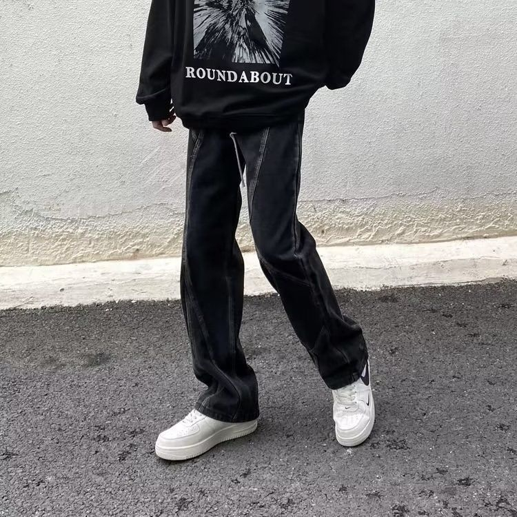 Quần jean ống suông DUSTYSTUDIO mix nhiều mảnh