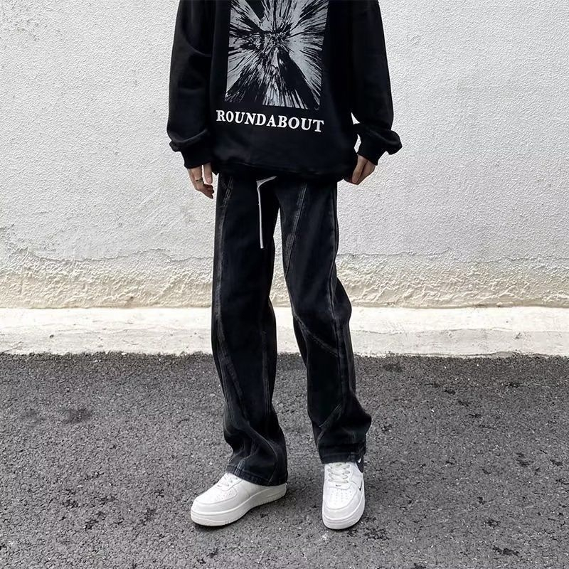 Quần jean ống suông DUSTYSTUDIO mix nhiều mảnh