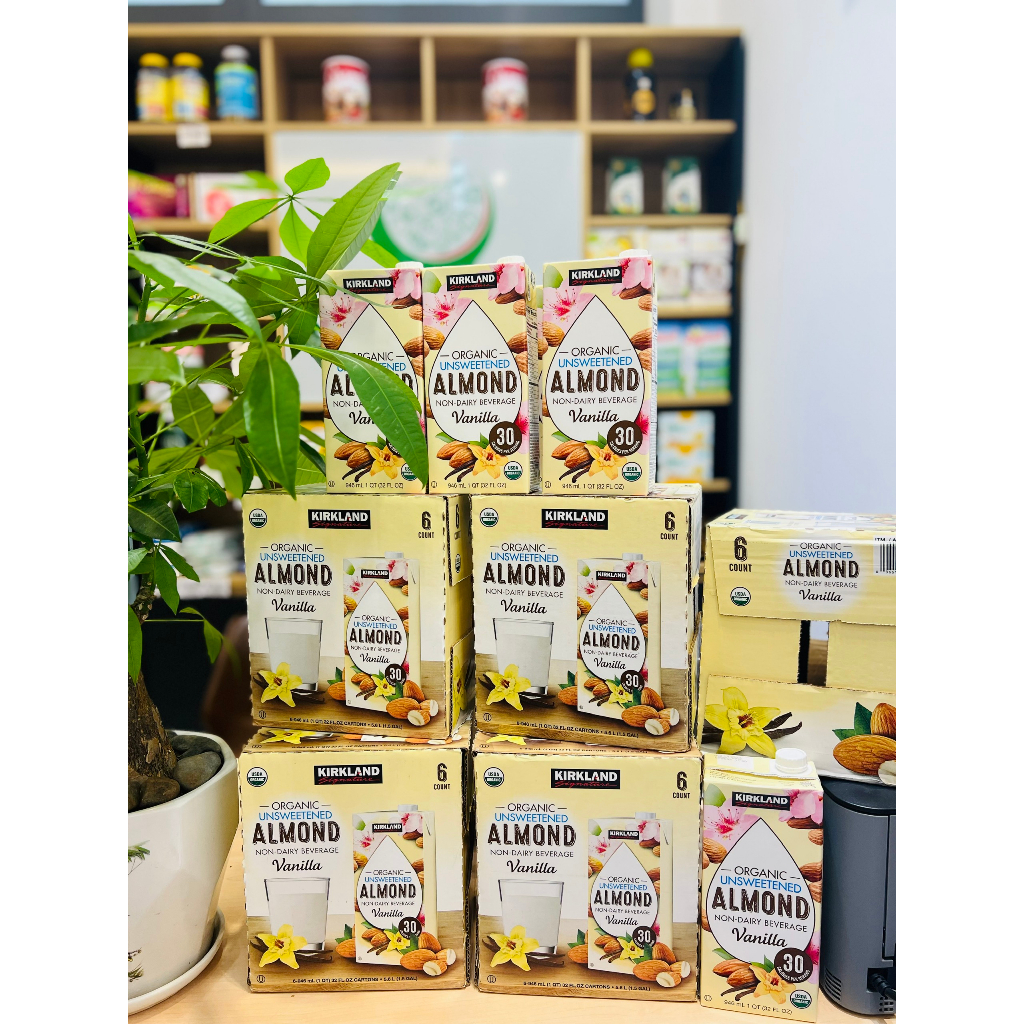 Sữa hạt hạnh nhân hữu co Kirkland almond Mỹ hộp 1L