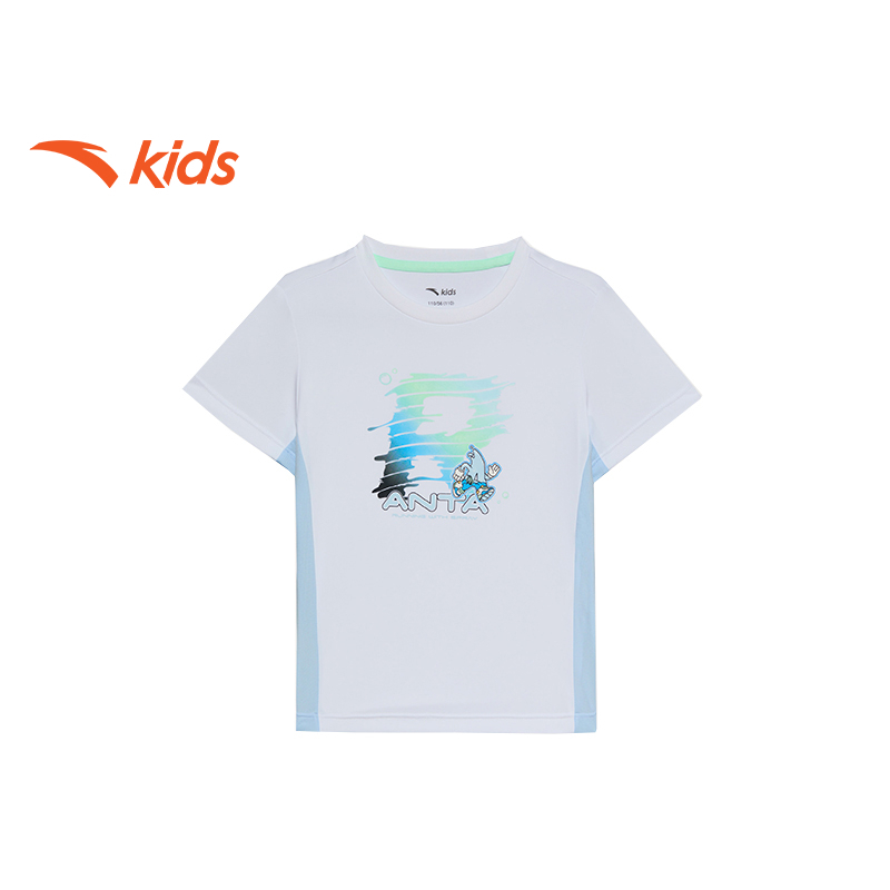 Áo phông thể thao bé trai Anta Kids vải cotton, thoáng khí W352329119-1