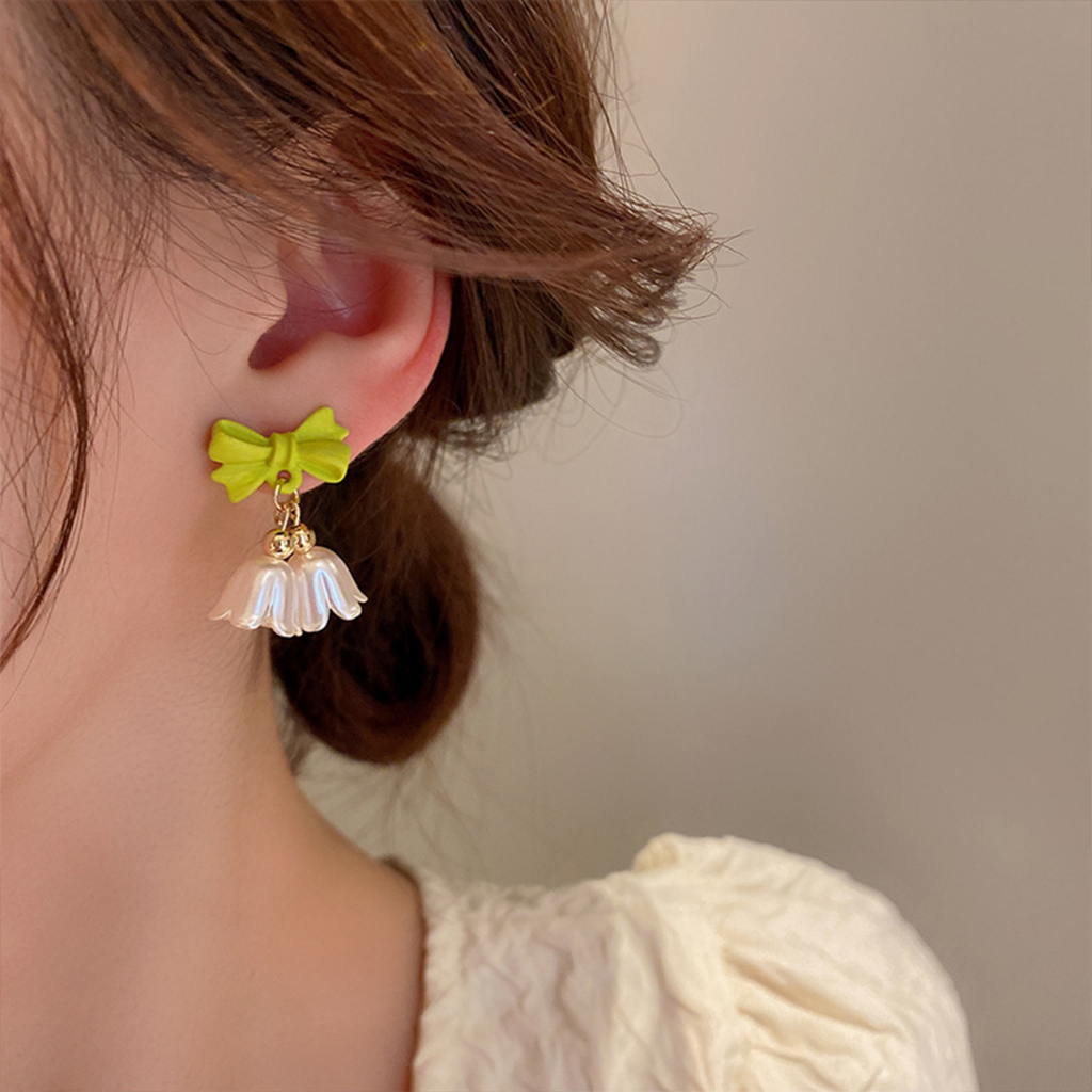 Bông Tai Pha Lê Hoa Huệ Tây S925 Phong Cách Tươi Mát Ngọt Ngào