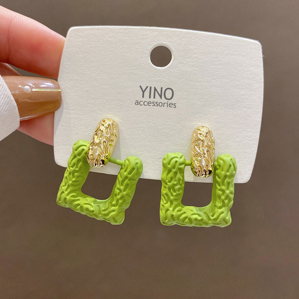 Bông Tai Vuông S925 Phong Cách Cổ Điển
