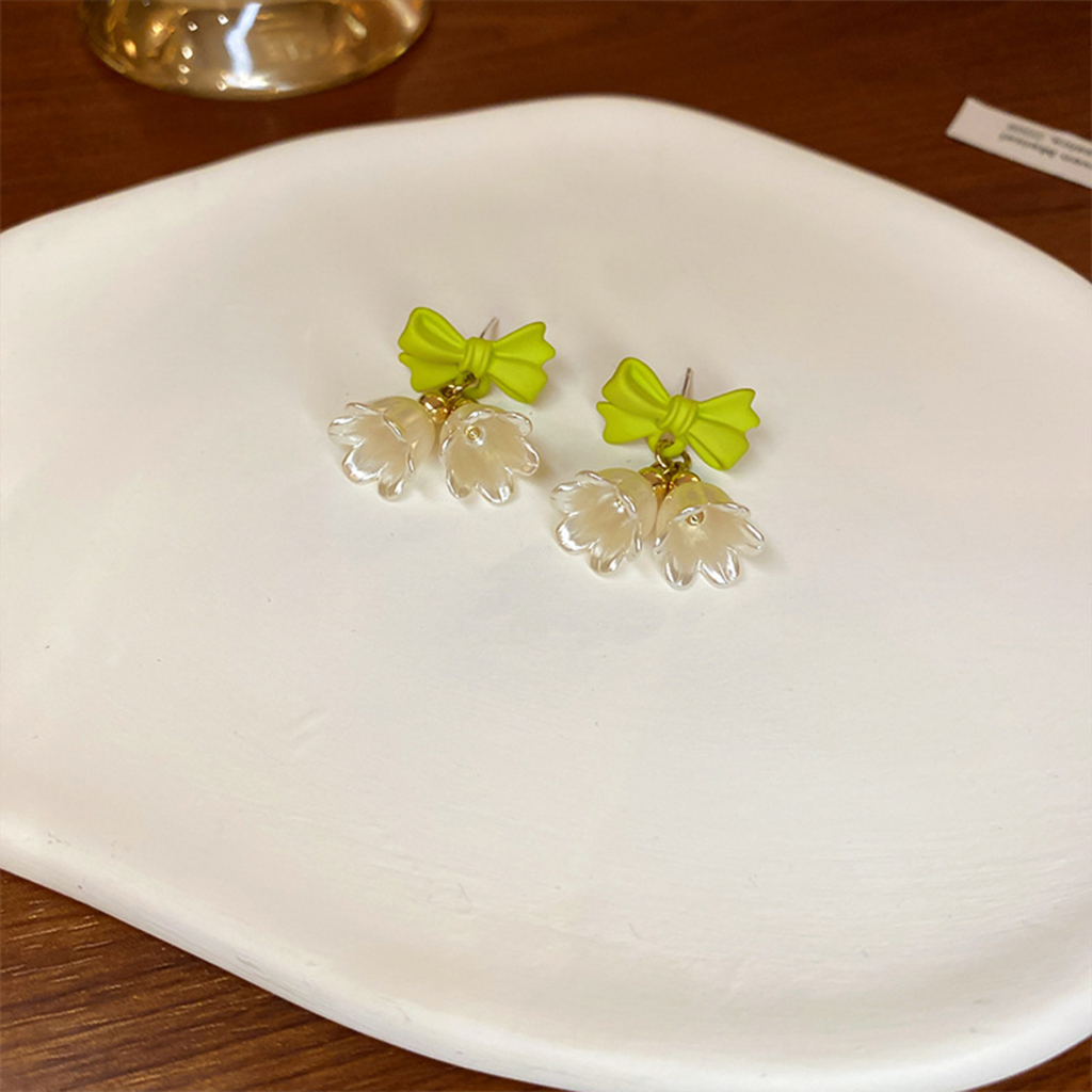 Bông Tai Pha Lê Hoa Huệ Tây S925 Phong Cách Tươi Mát Ngọt Ngào