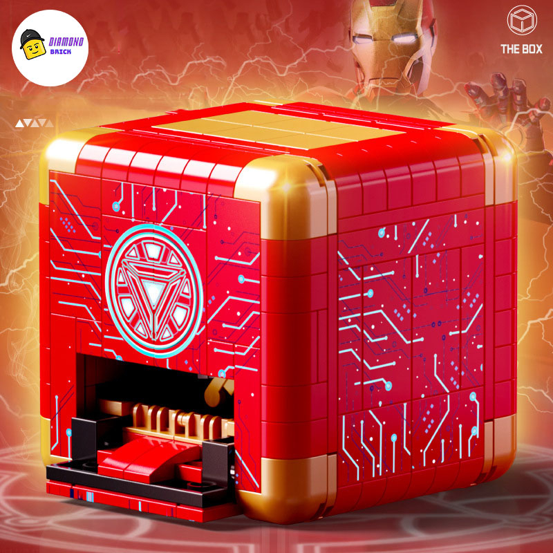 Đồ Chơi Lắp Ráp Kiểu LEGO BOX Mô Hình Chiếc Hộp Bí Ẩn Biến Hình Anh Hùng Iron Man Marvel Avengers Mecha Robot LW2075